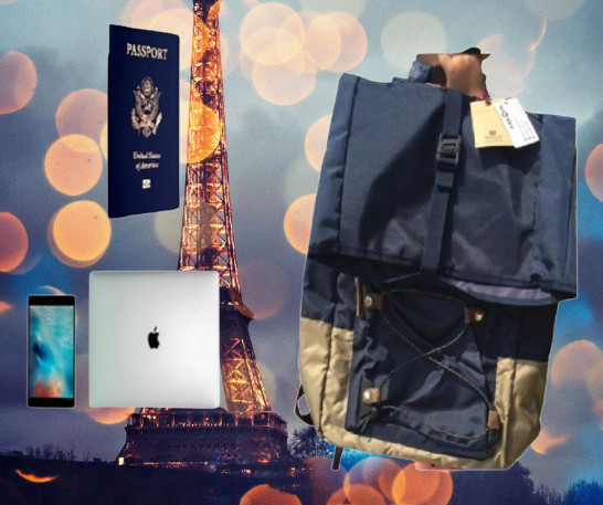 LOT of 2 Backpack BLUE Multifunction Travel Handbag Crossbody Bag 25L Business