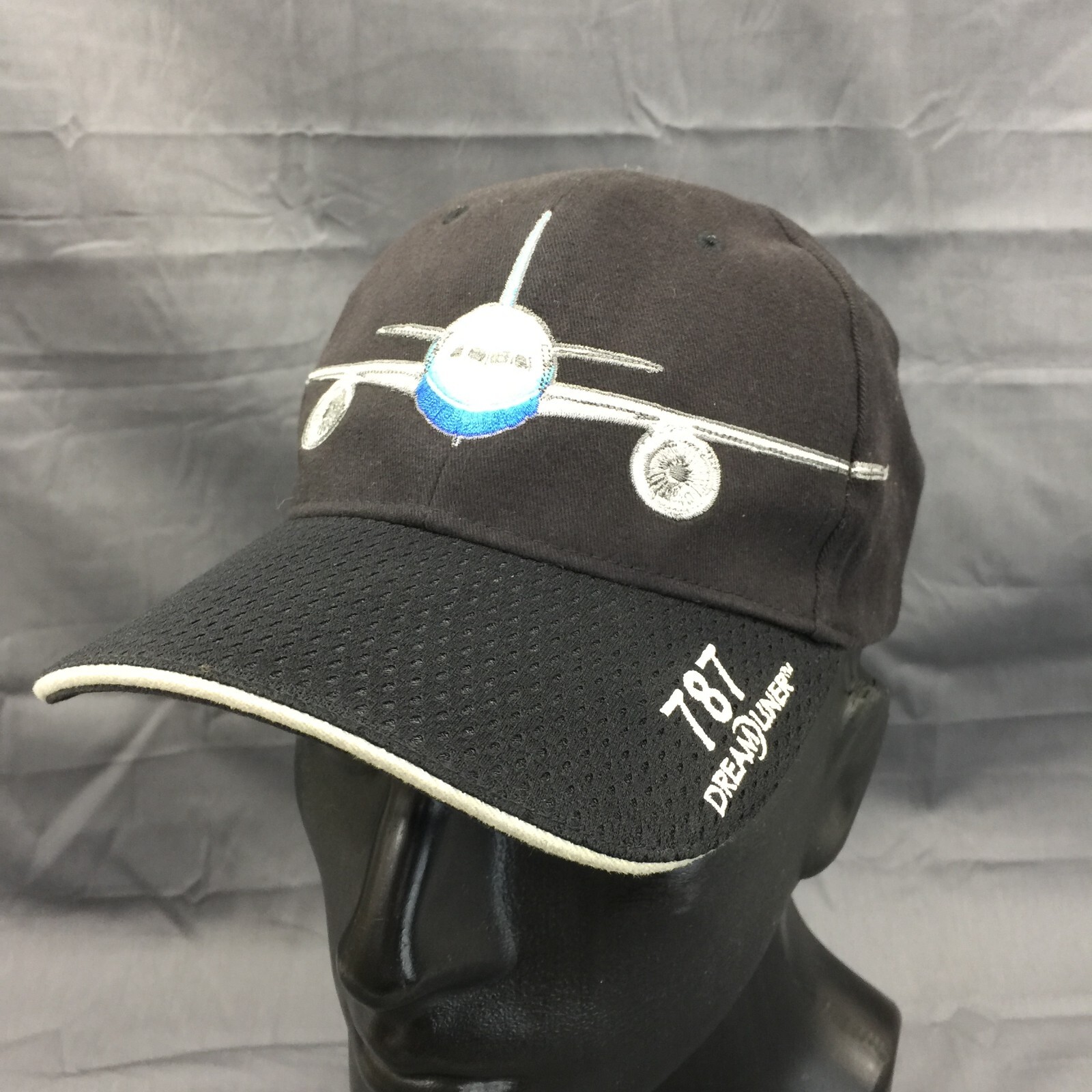 Boeing 787 Dreamliner Embroidered Hat 07-08-07 Black Commercial Plane Adjustable