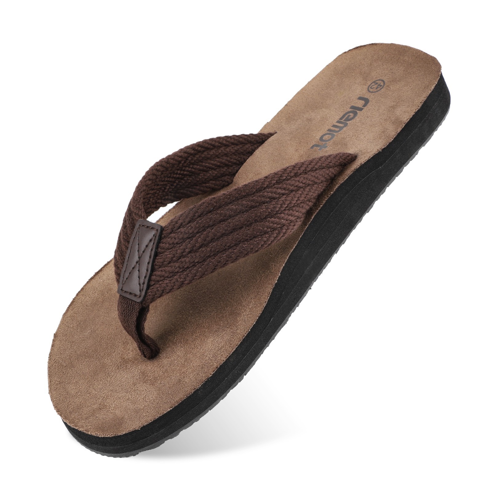 riemot Men’s Thongs Arch Support Flip Flops Beach Sandals Lightweight Comfort T
