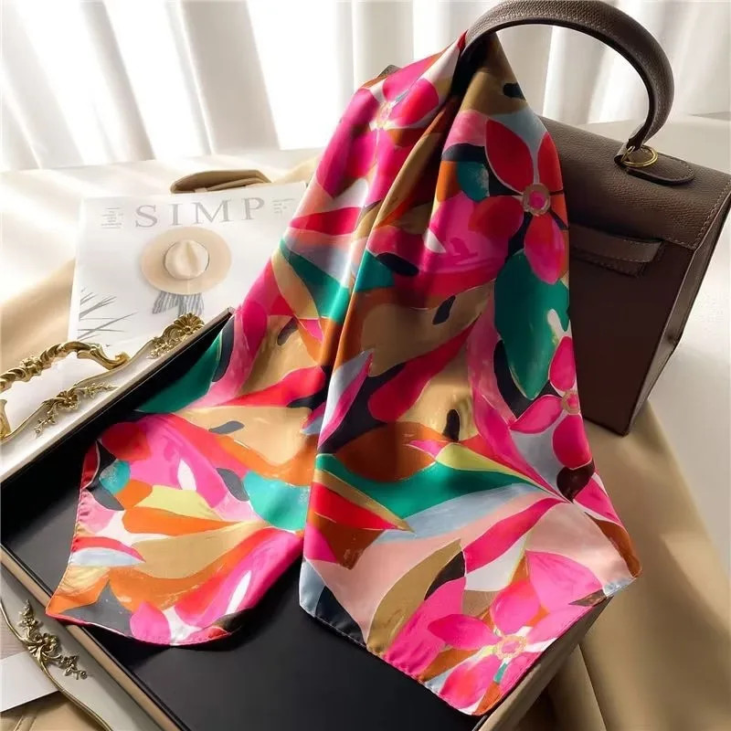 68Cm Graffiti Printed Scarf Women’S Autumn and Winter Polyester Fiber Scarf Fash