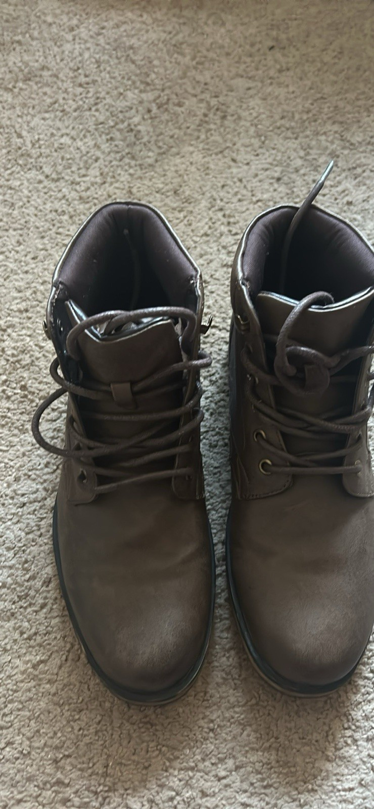 ASOS Men’s Brown Leather Lace-Up Ankle Boots Round Toe US 7 UK 6 EU 39