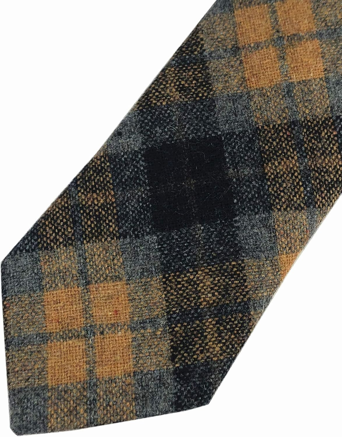 Wool Cashmere Neck Tie for Men Plaid Causal Formal Skinny Tweed Pattern Woolen N