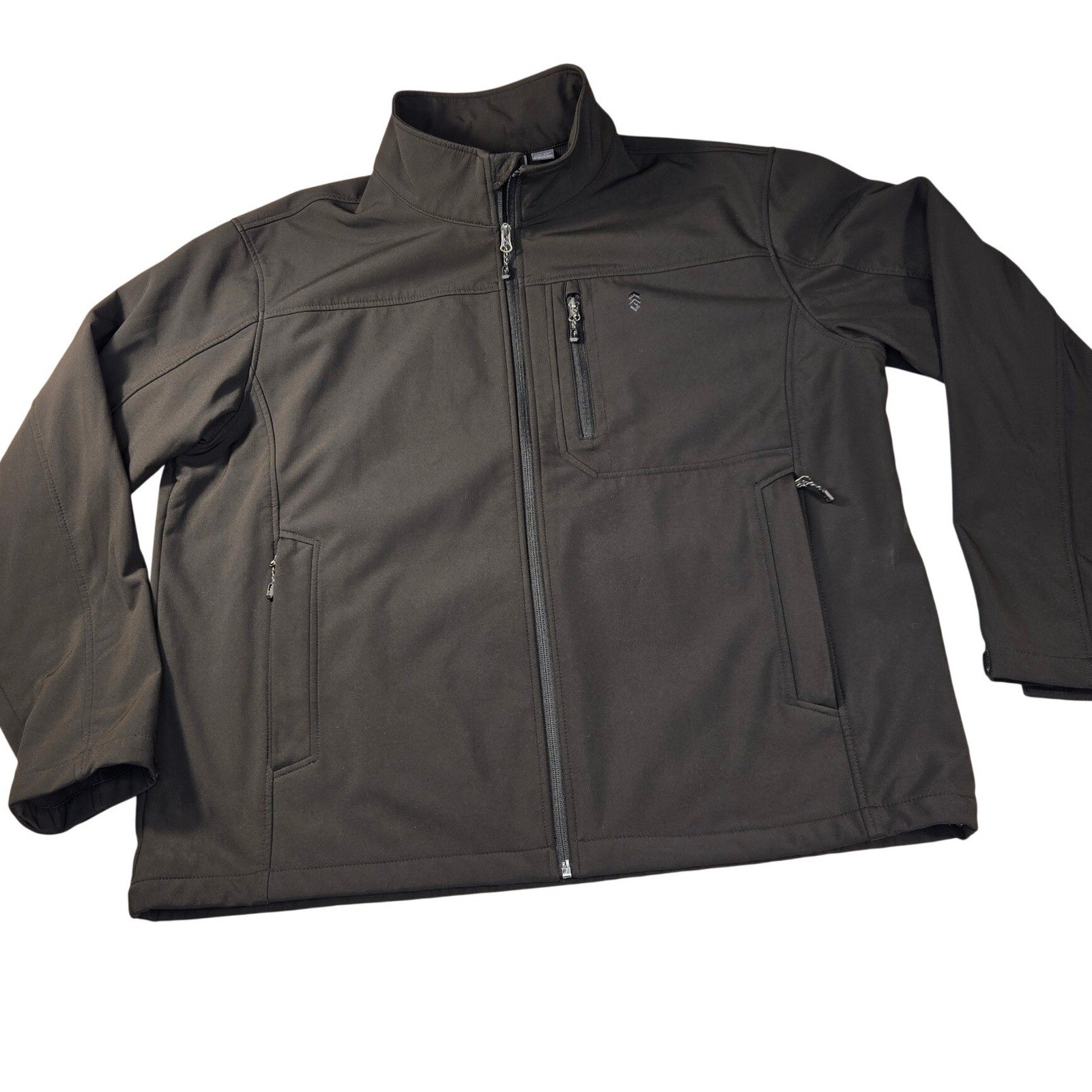 Free Country Mens Black Water Resistant Softshell Full Zip Jacket Size XXL