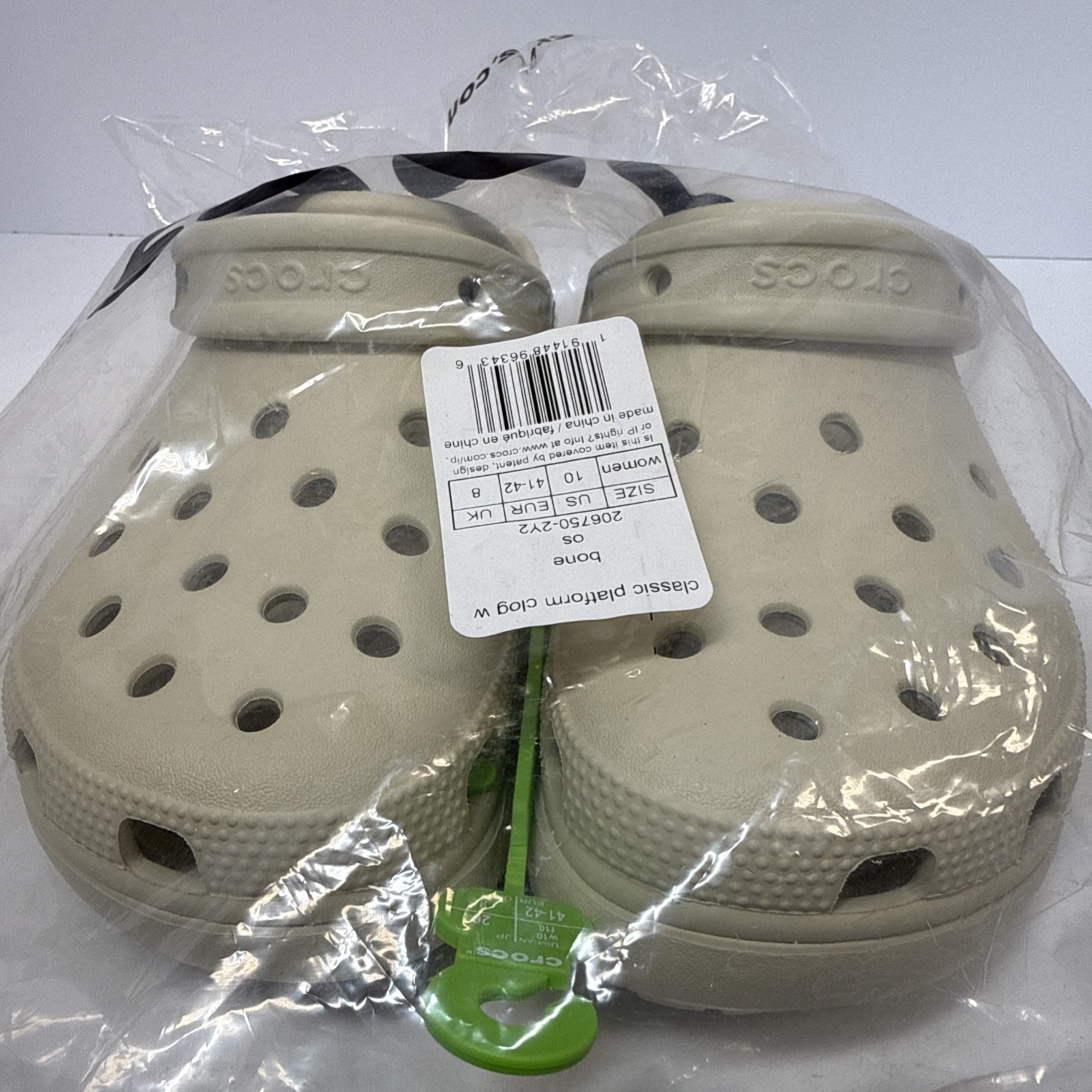 Crocs Mega Crush Clogs Platform Shoes Bone Ivory Men’s Size 6 Women’s Size 10