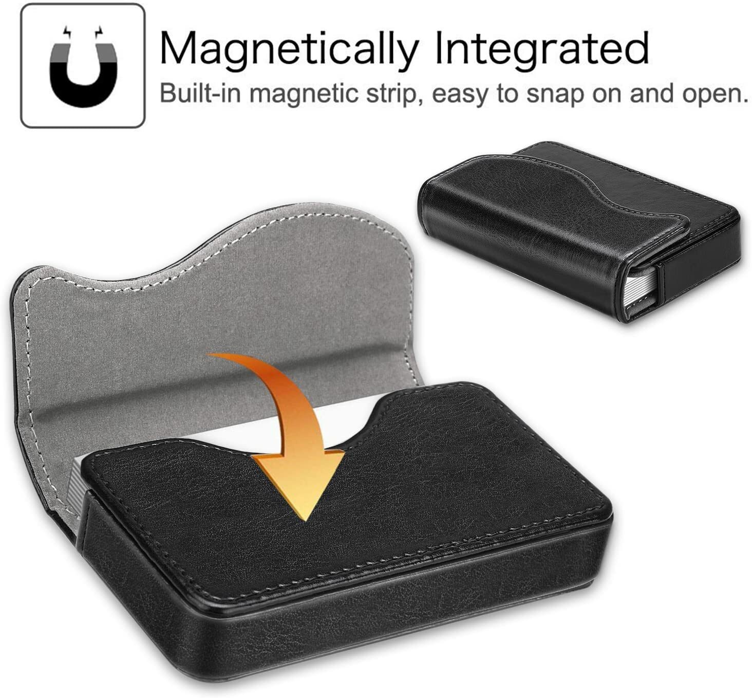Business Card Holder/Credit Card Wallet PU Leather Universal Card Case Organizer