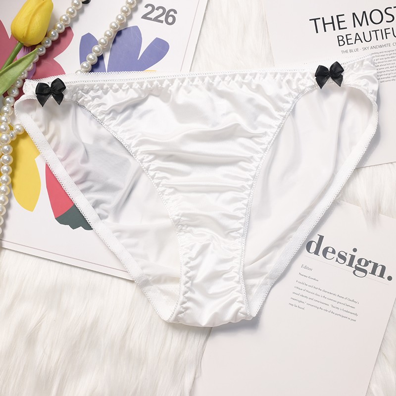 6PCS/LOT Ladies Womens Sexy Panties Satin Underwear Brief French Lingerie Bikini