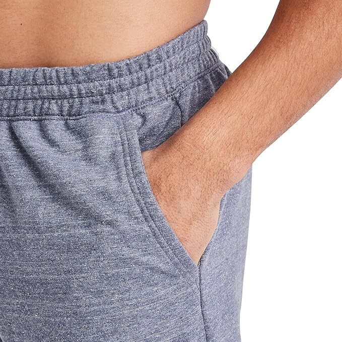 Hanes Mens Sweat Shorts Tri-Blend French Terry Pockets Elastic Waist 9 in Inseam