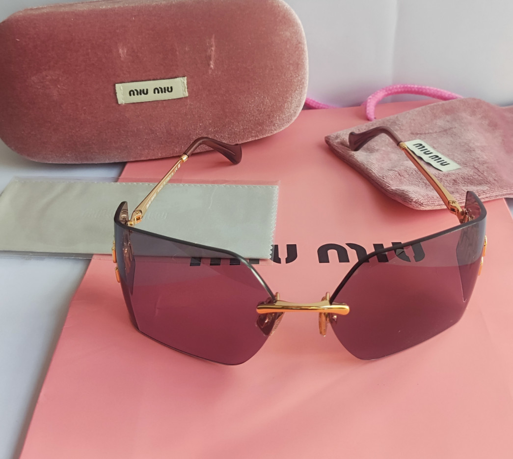AUTHENTC Miu Miu Women Sunglasses MU 54YS Gold Light Purple 5AK-30B 80-14-110