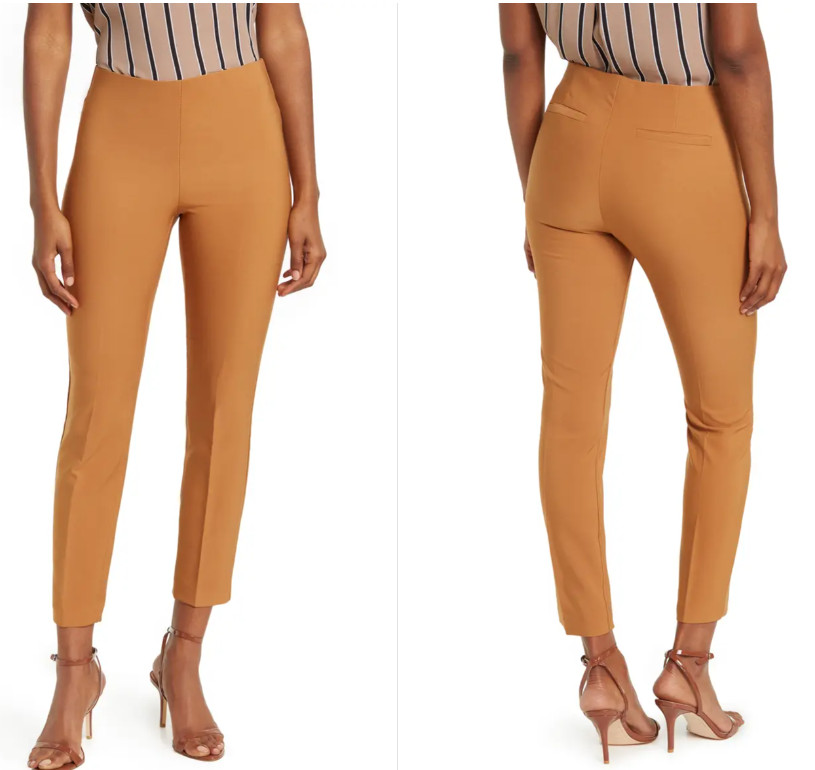 Adrianna Papell New Bi-Stretch Pull On Pants Dusty Blue Spring Summer Capri