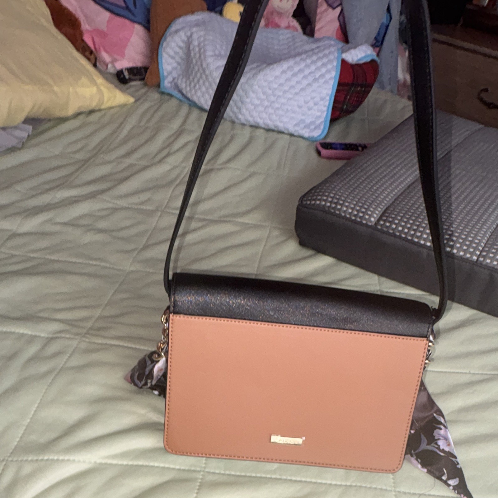 Small Colorblock Shoulder Bag Chain & Logo, Gold HW, Detach Strap
