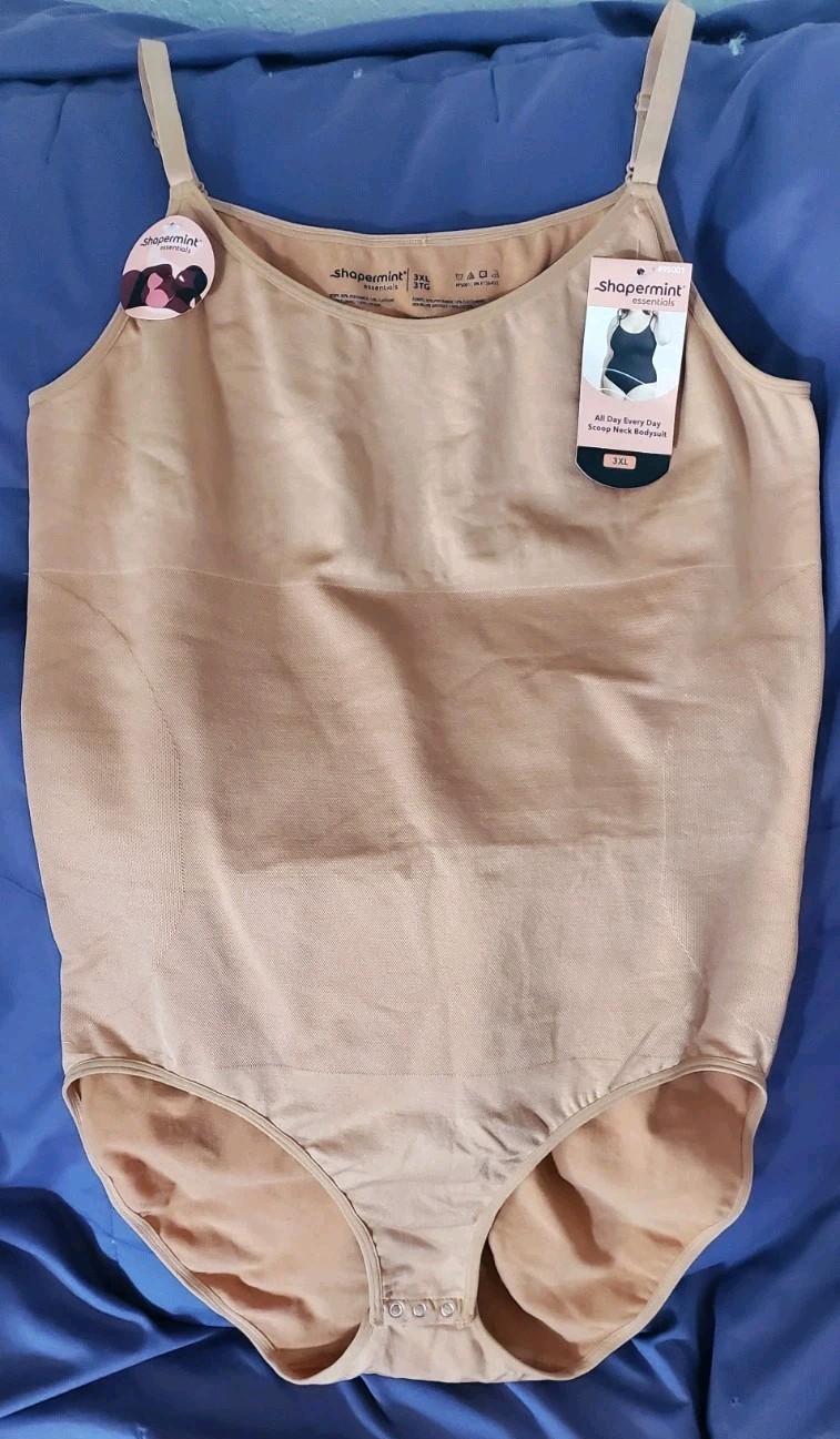 Shapermint Essentials All Day Every Day Scoop Neck Bodysuit 3XL Nude