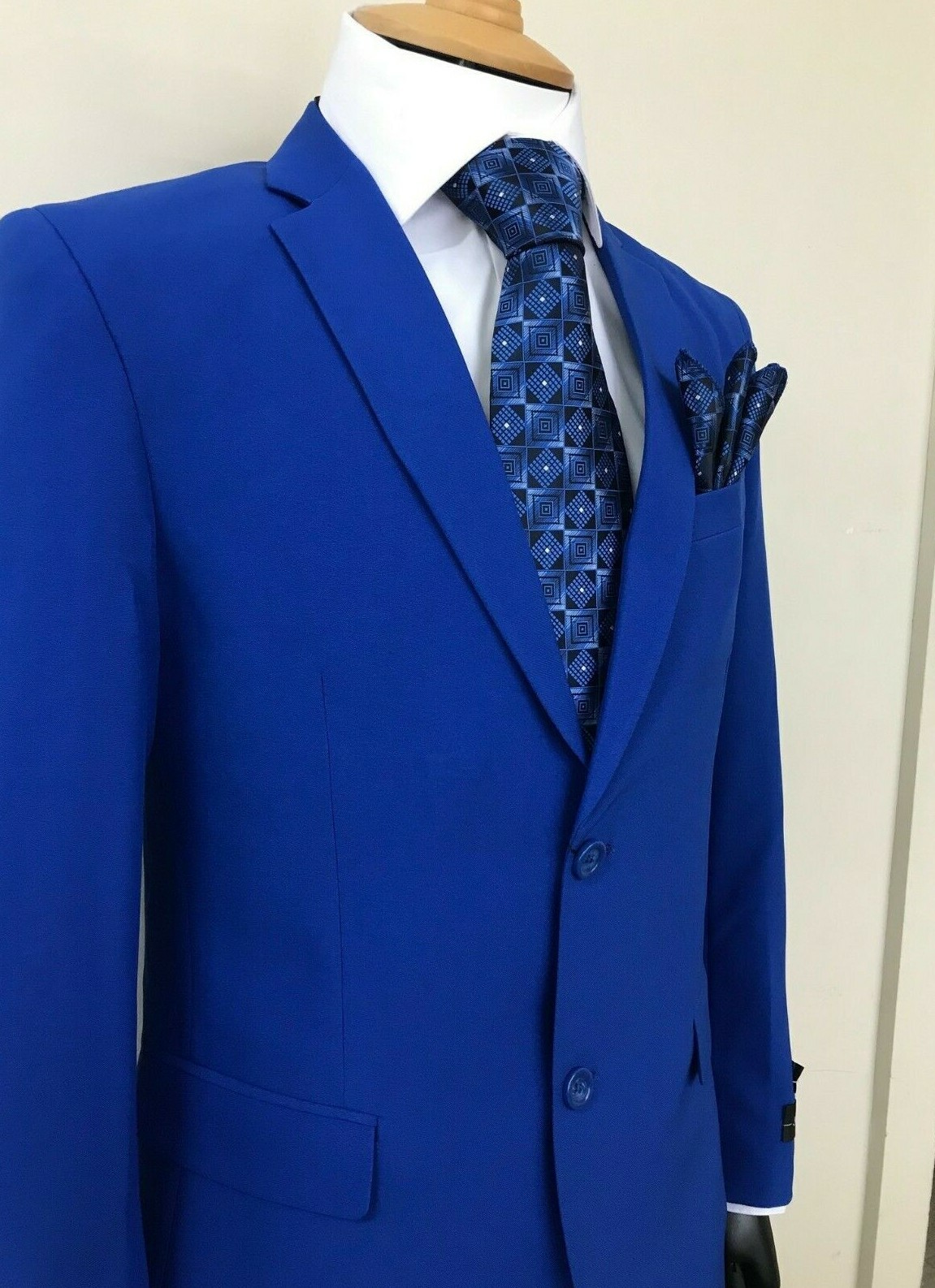 Men’s Formal Slim Fit Suit 2 Piece Two Button Solid Colors (10) Jacket & Pants