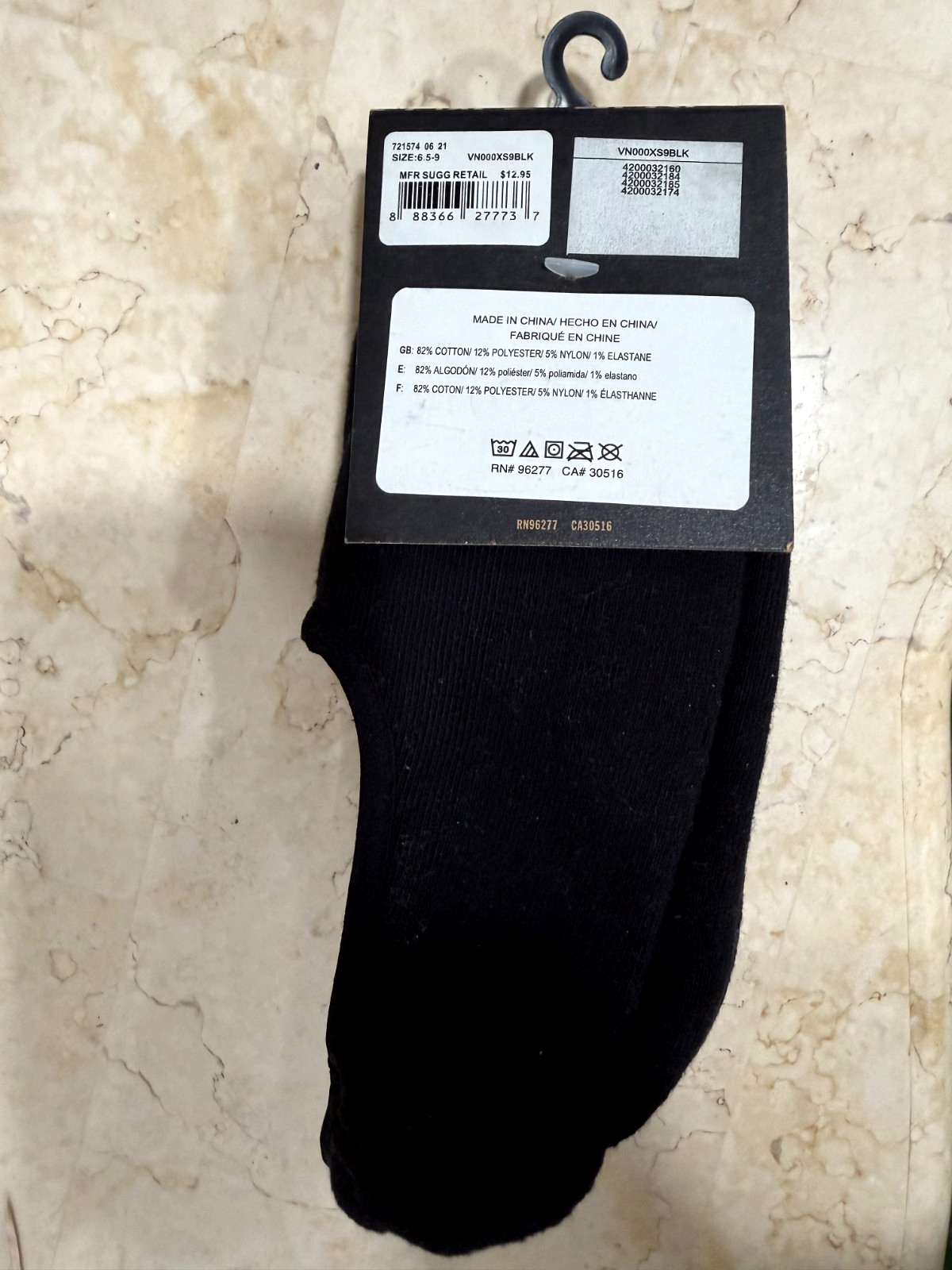 MENS VENS 3 PACK BLACK OFF THE WALL SHORT SOCKS FOR SHOES SIZE US 6.5 – 9