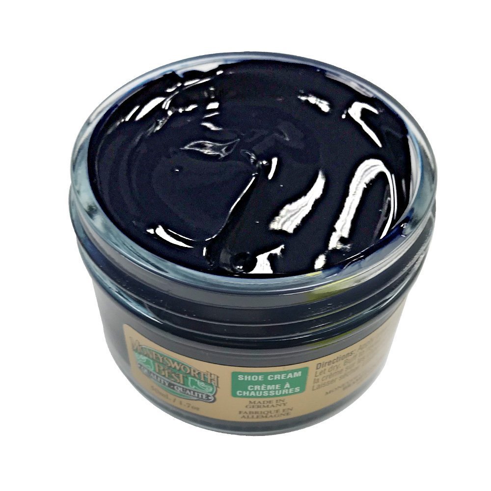 Moneysworth & Best Leather Boot & Shoe Cream Polish – Navy Blue 1.55 oz (50ml)