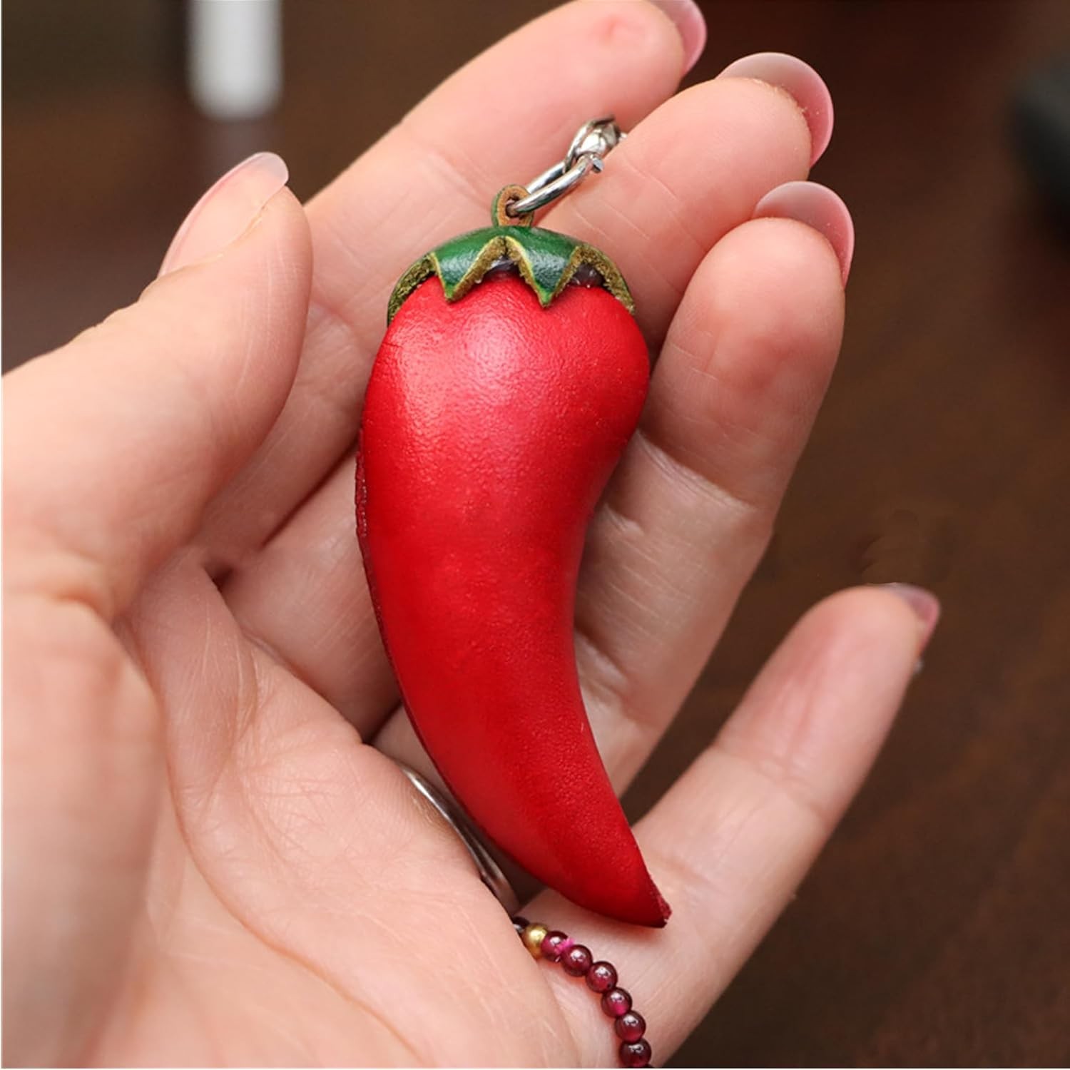 Red Chili Pepper Leather Keychain Charms Keychain Gift Accessories