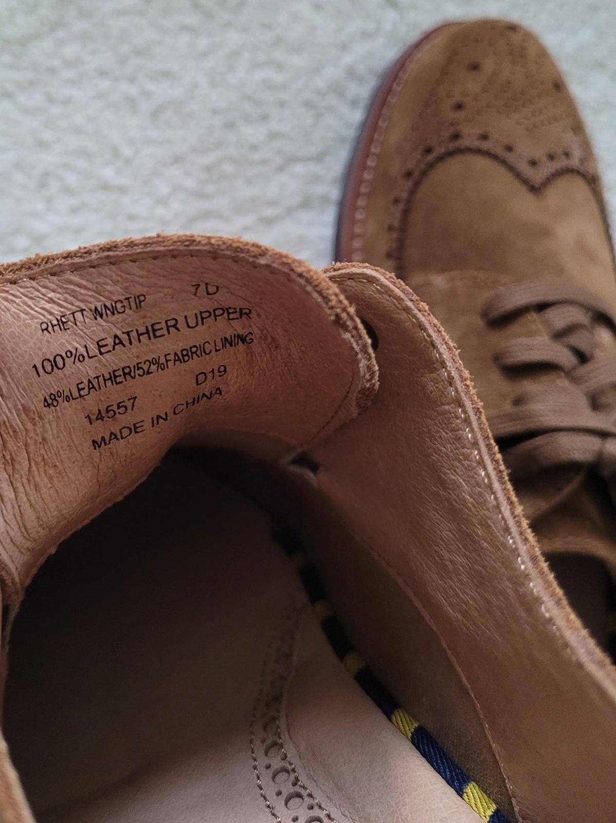Polo Ralph Lauren Men’s Rhett Wingtip Suede Leather Dress Shoes Size 7D 7 Medium