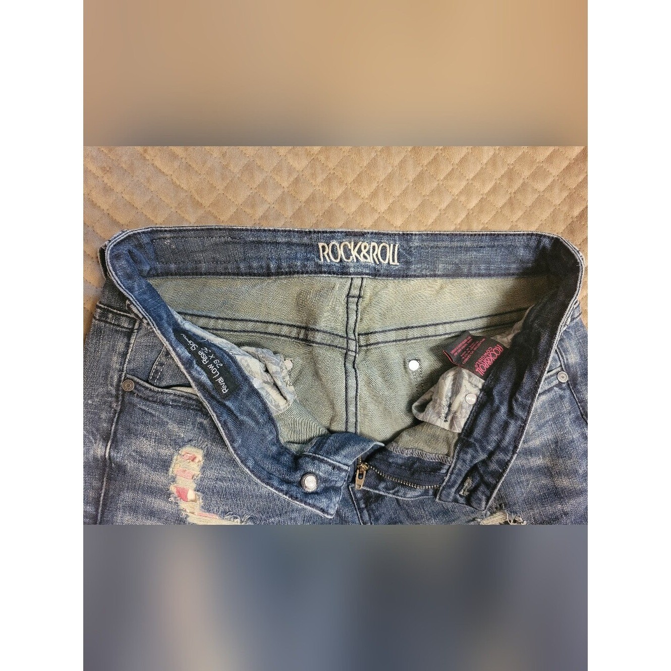Rock & Roll Cowgirl Blue Denim Jeans American Flag Pattern Women’s 29×32