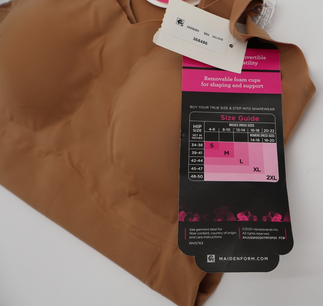 MAIDENFORM Power Players Firm Control Brown Thong Bodysuit Women’s 3XL NWT