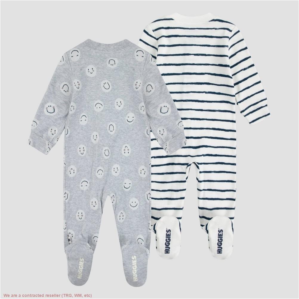 Huggies 2pk Uni Happy Face Organic Sleep N’ Play Gray/Blue 3M *SEE DEAL!!!*