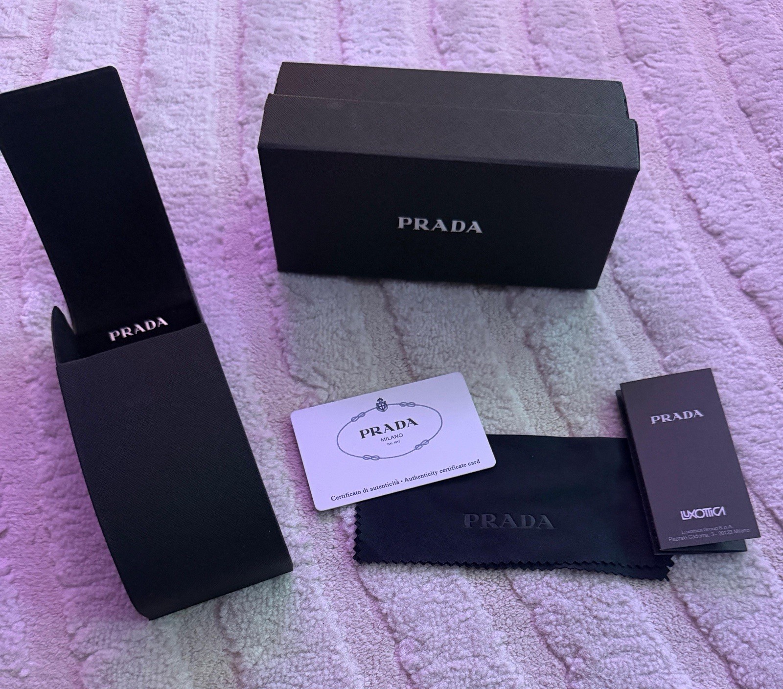 PRADA Designer Black Rectangle Sunglasses, Gradient Black Lenses