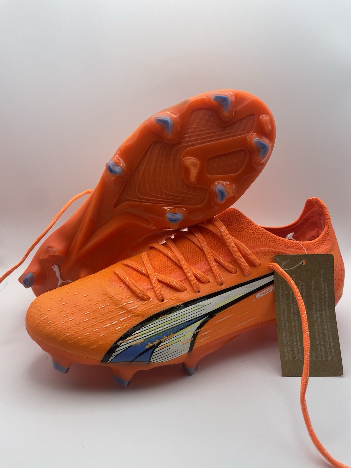 PUMA Ultra Ultimate FG AG Soccer Cleats Orange Lace-Up Low Top Synthetic