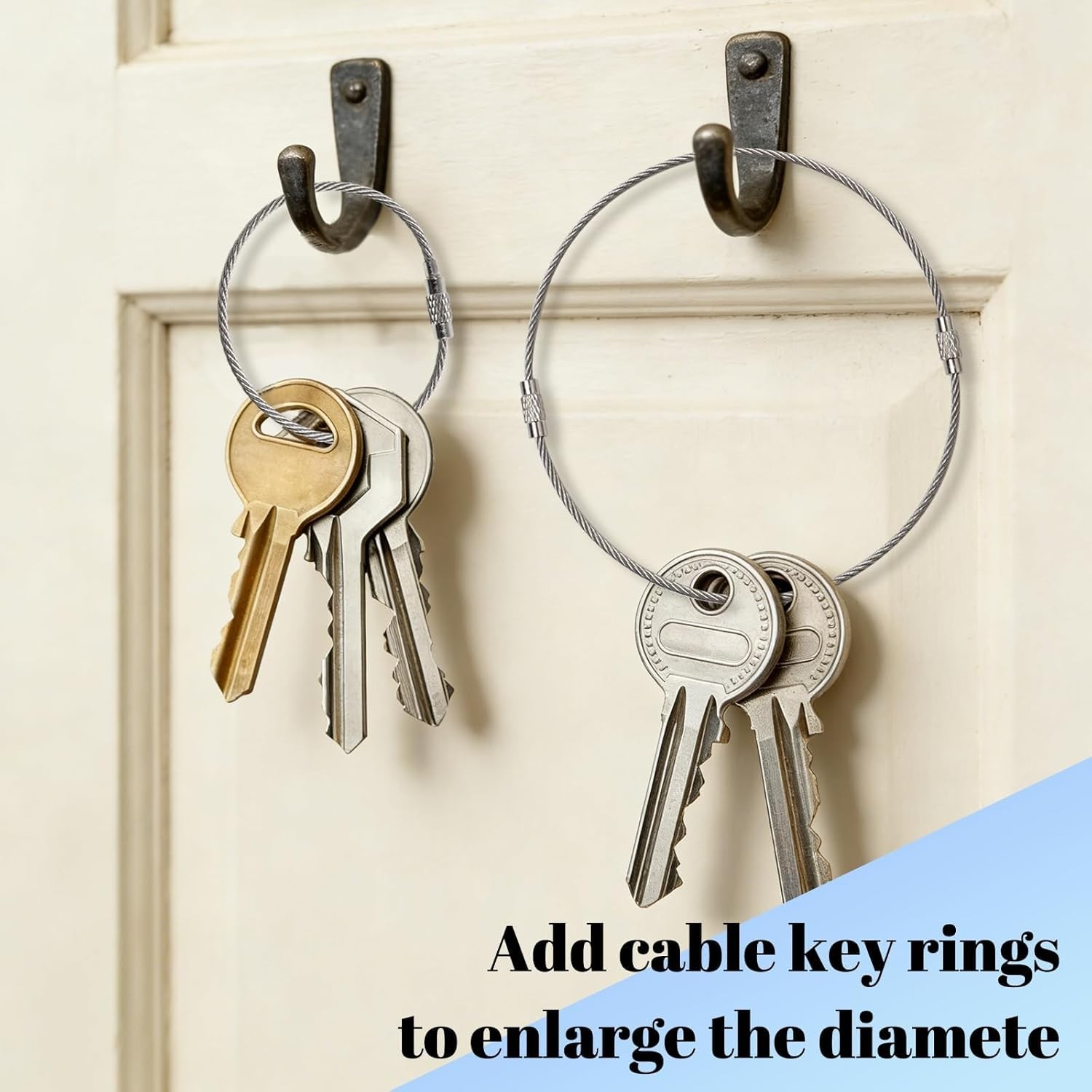 10Pcs Wire Keychain Cable, Cable Stainless Steel Key Ring, Luggage Tags Loops US