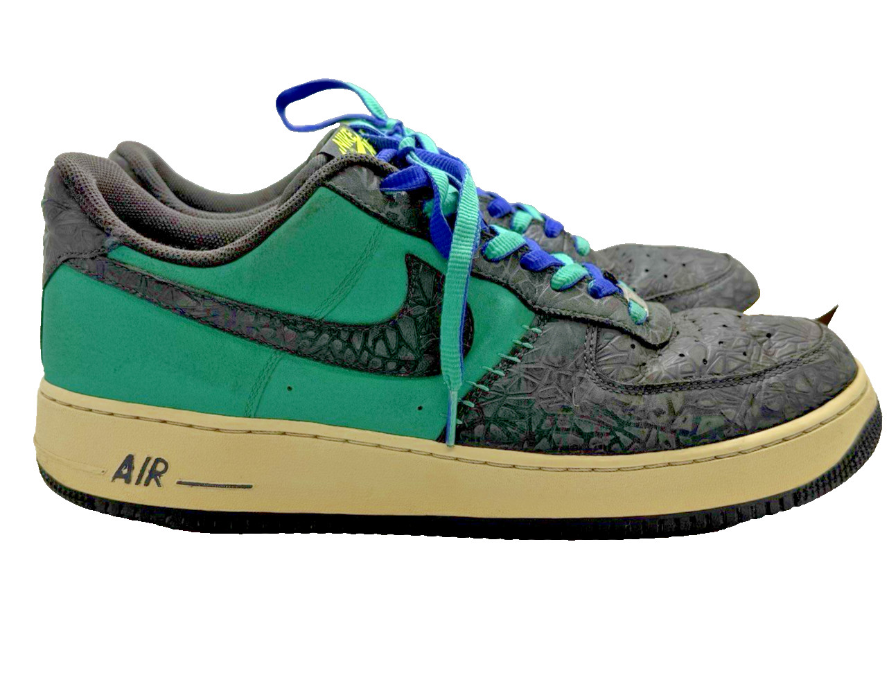 Nike Air Force 1 Low Sneakers Godzilla Green/Goblin Atomic Teal Sz 13 488298-304