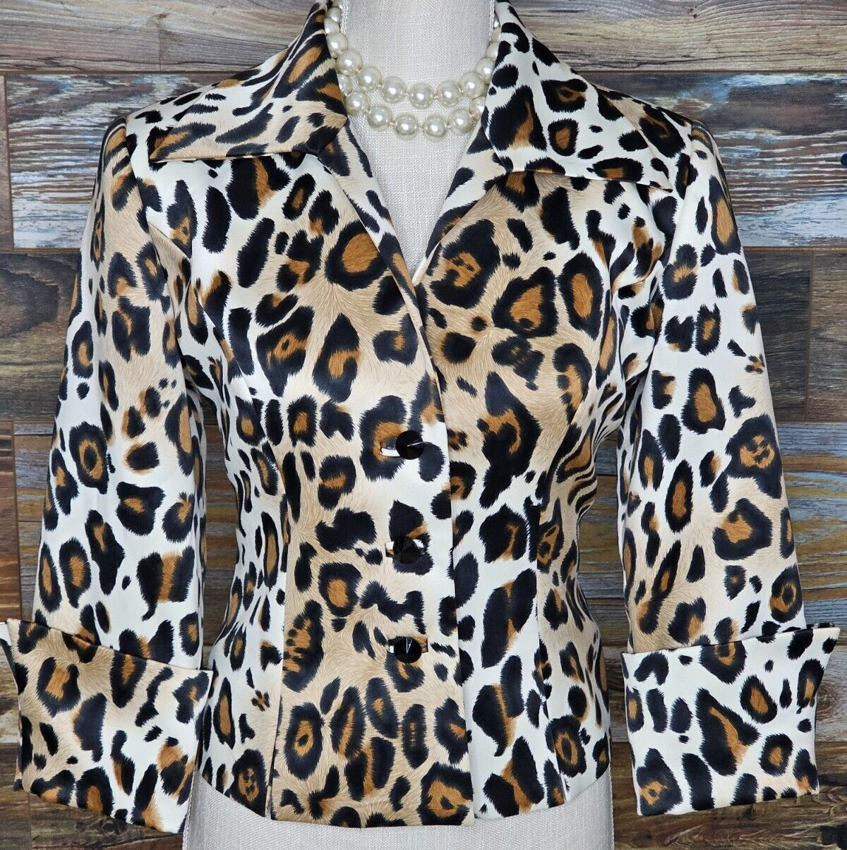 JS Collections Multicolor Animal Print Double Vented Blazer Sport Jacket Size 6