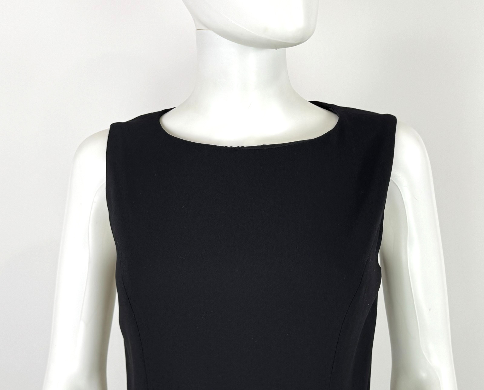 $1.7K Michael Kors Italy Black Wool Dress 6 US 42 IT M Zip Leather Belt Runway