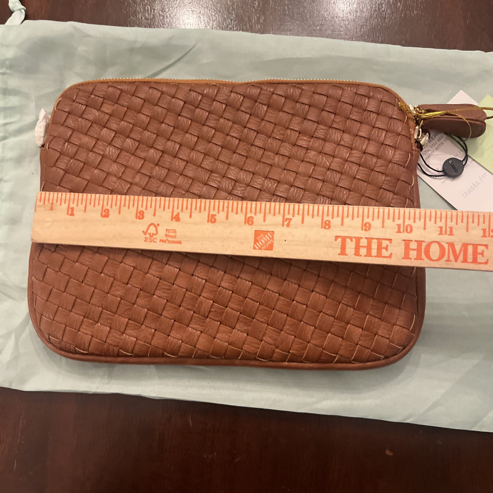 Deux Lux Purse Clutch Woven Textured Brown 11×8.5 Inches, DL60497C