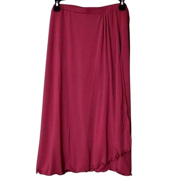 NWT Alaia France Plum Berry Draped Overlay Midi Skirt IT 48 US 10