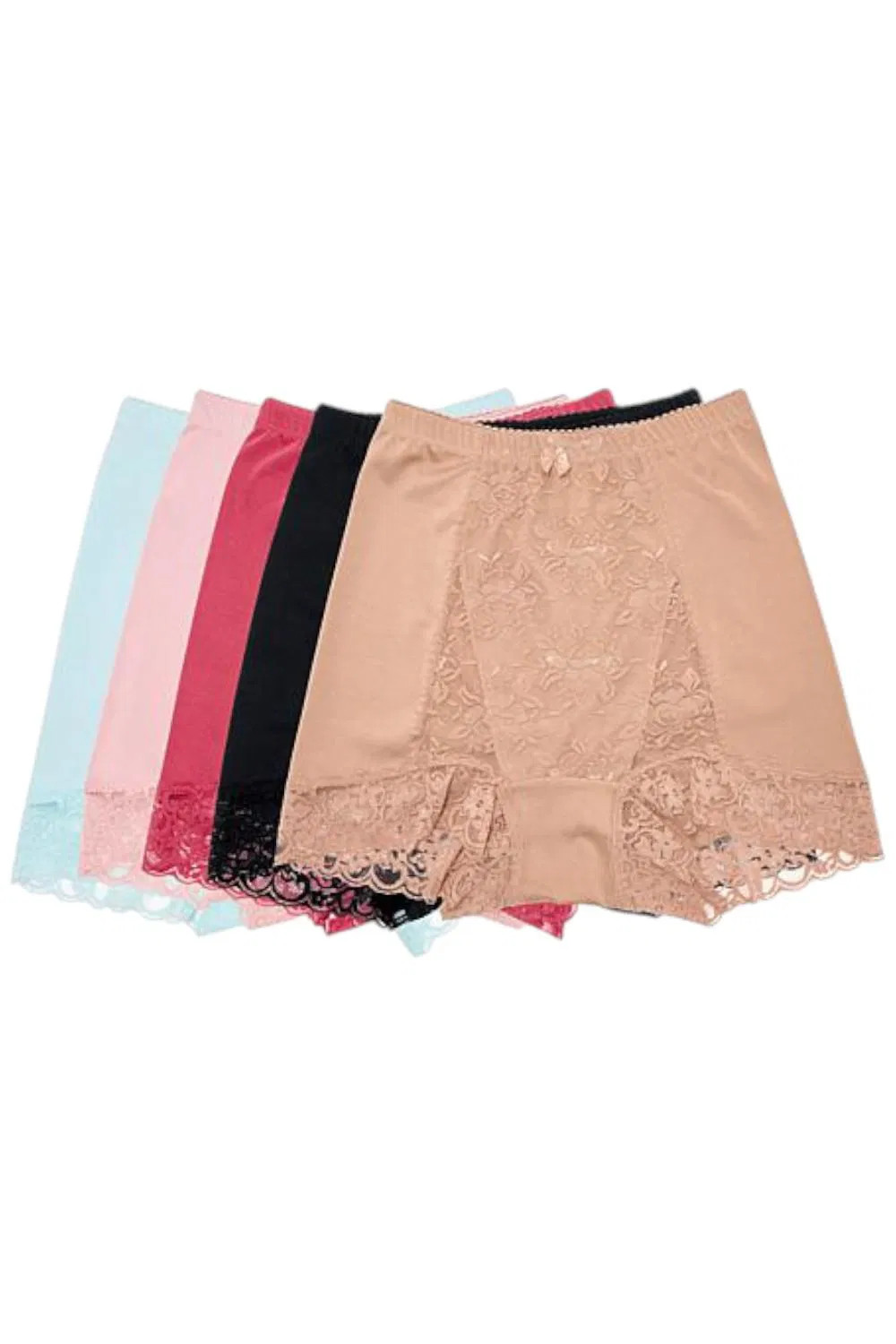 Rhonda Shear Women’s 5pck Pin-Up Panty with Lace Detail Sienna/Pink