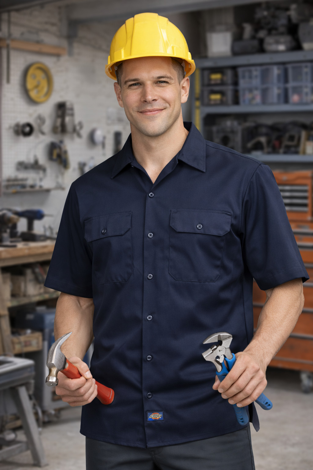 Dickies 1574 Men’s Short Sleeve Work Shirt – Heavy-Duty Button Up