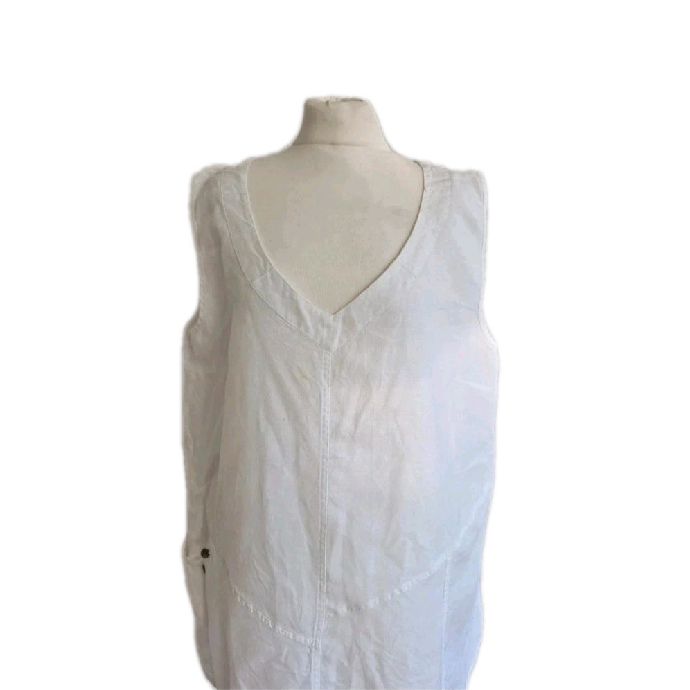 Kasbah Tunic Blouse Womens Size 3/UK 12 Linen Assymetric Oversized Lagenlook.