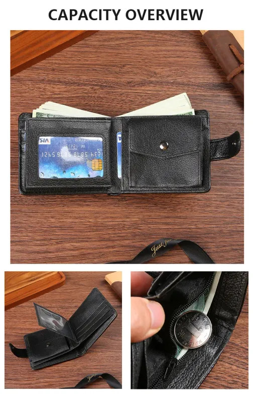 Vintage Wallet For Men Leather Short Hasp Man Wallets Casual Durable Coin Pouch