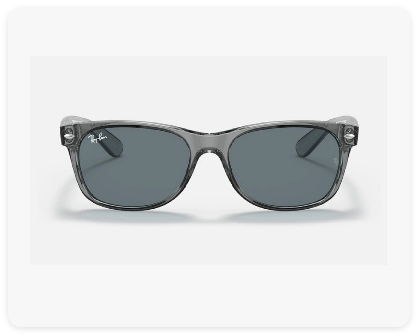 RayBan New Wayfarer Classic Transparent Grey/Dark Blue 55mm RB2132