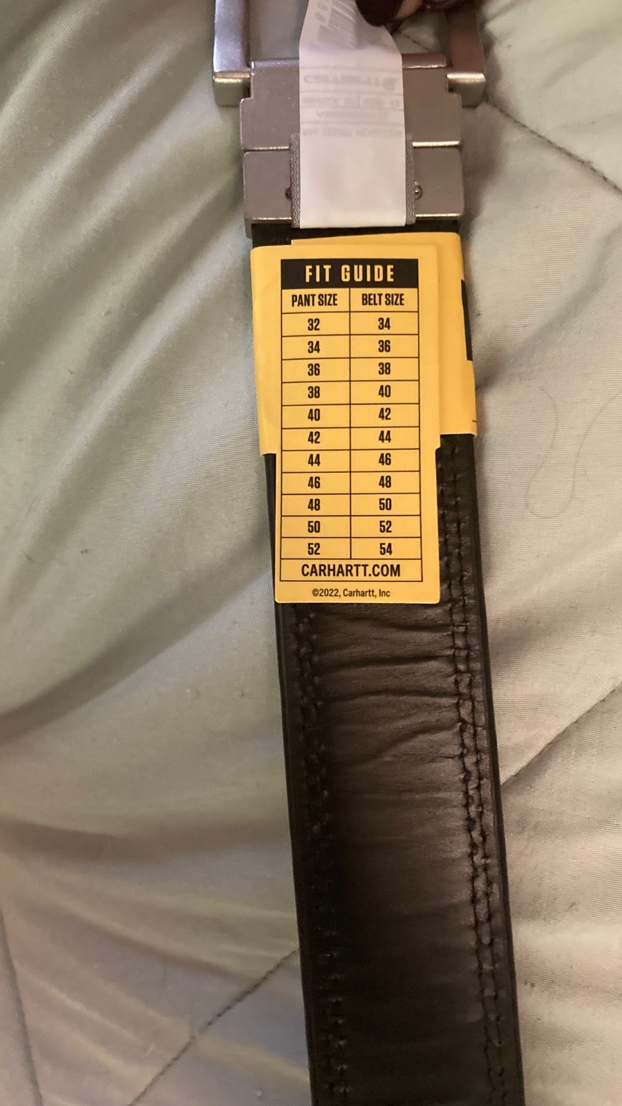 Carhartt Oil Finish Leather Reversible Belt size 42 fits pant waist size 40