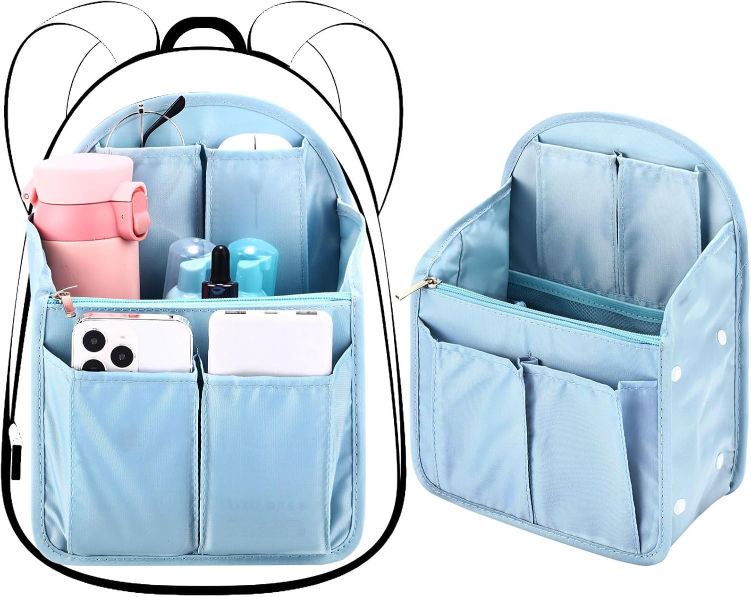 Sweetude 2 Pcs 7.9 X 4.8 X 11 Inch Mini Backpack Organizer Insert Small Shoulder