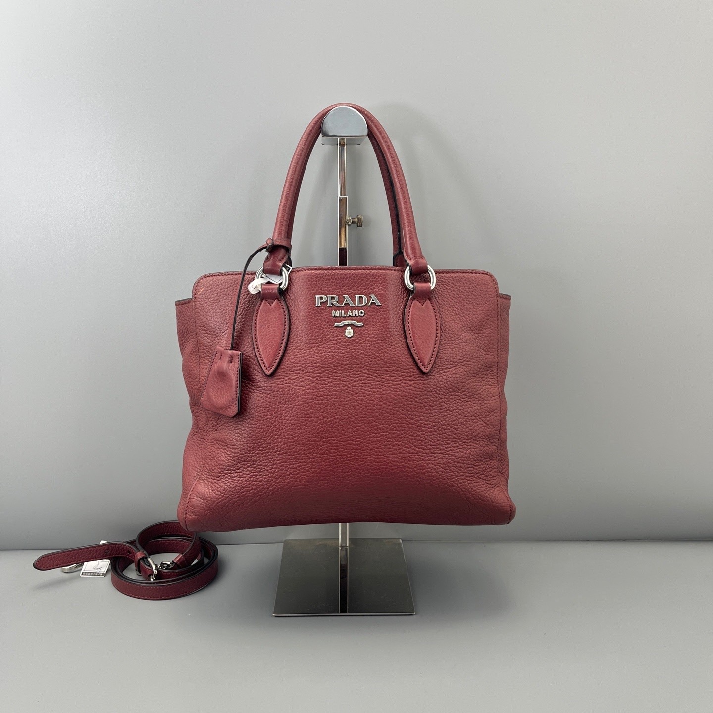 Prada Pre-Owned Authentic Tote Burgundy 28*22*11cm Free Tracked Shipping