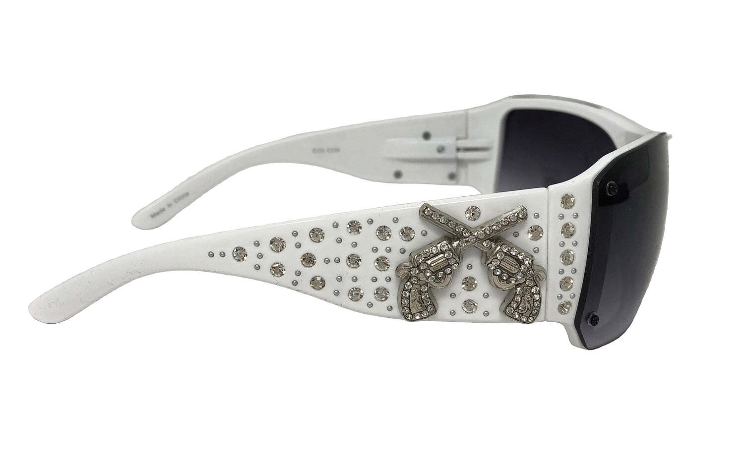 Montana West Crossed Pistol Rhinestone Sunglasses