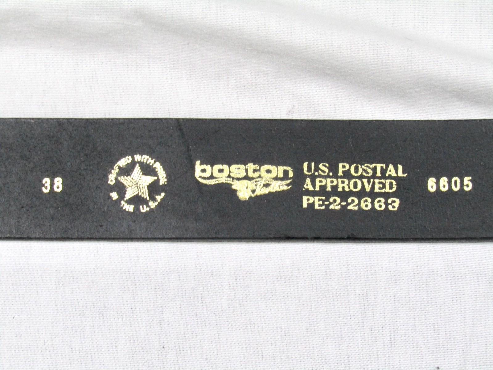 BOSTON 6605 1.7″ Black Leather Pant Belt, Security, Postal – Size 38 – USED