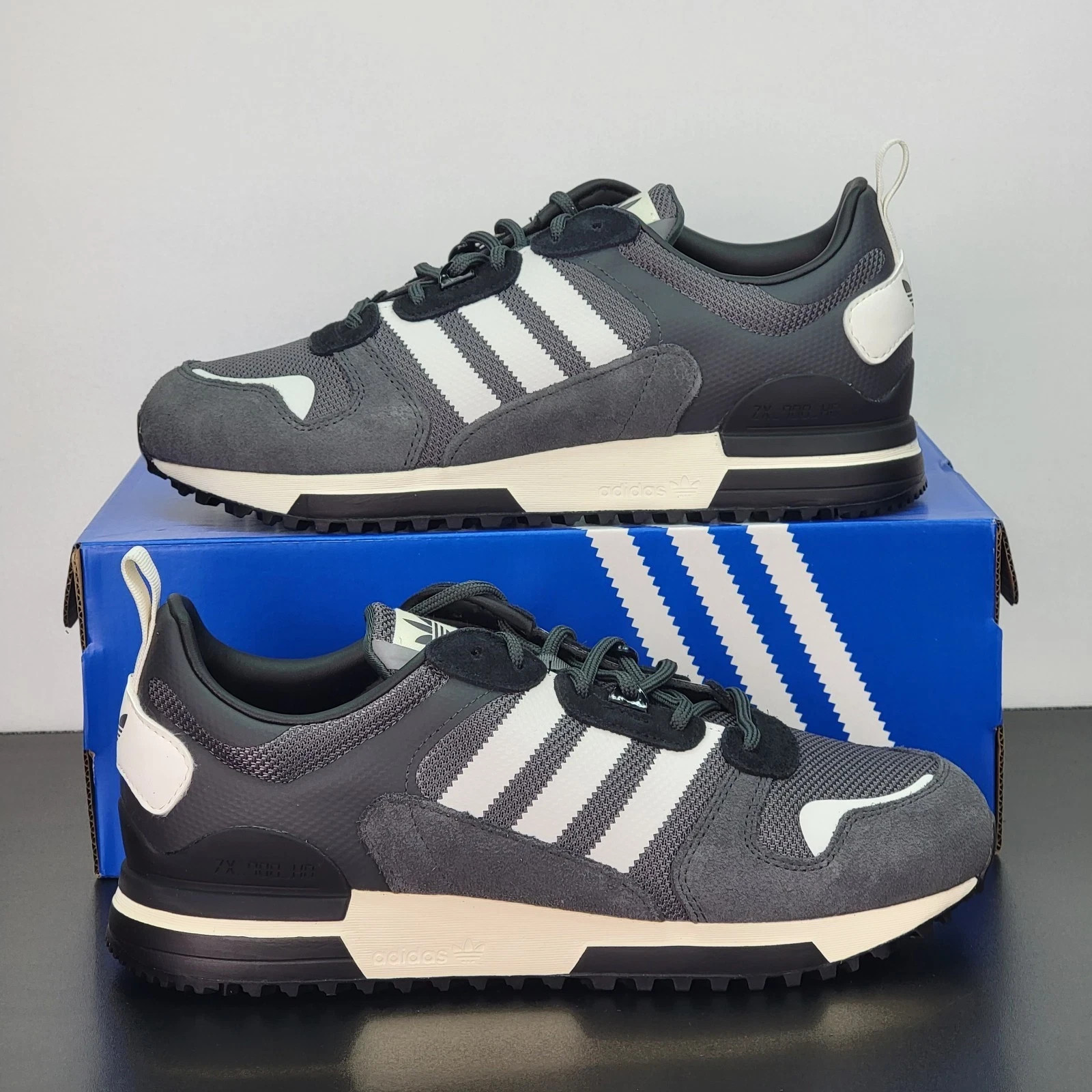 Adidas ZX 700 HD Men’s Athletic Shoes Gray Black Footwear Sneakers H01851 All Sz