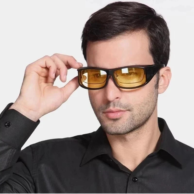 Night Driving Glasses HD Anti Glare Vision Polarized Yellow Lens Tinted Unisexs