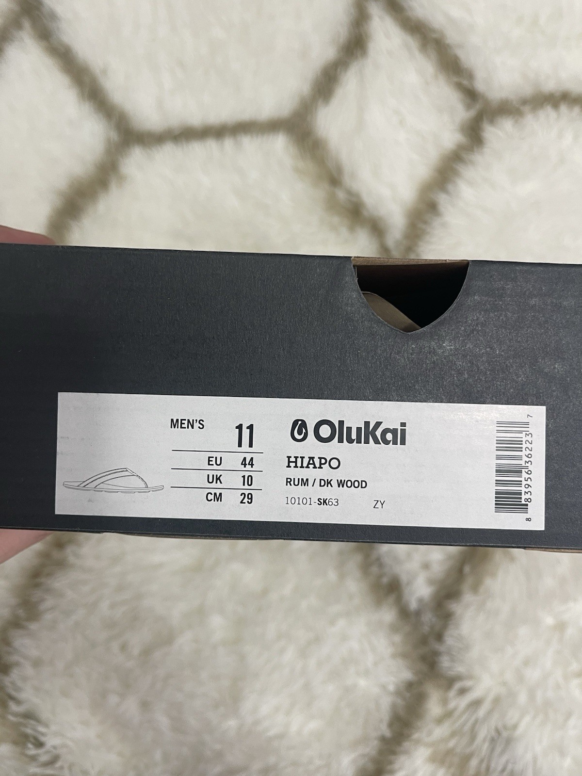 Olukai Men’s Size 11 Hiapo Flip Flop Comfort Beach Outdoor Sandals-Rum/Dark Wood