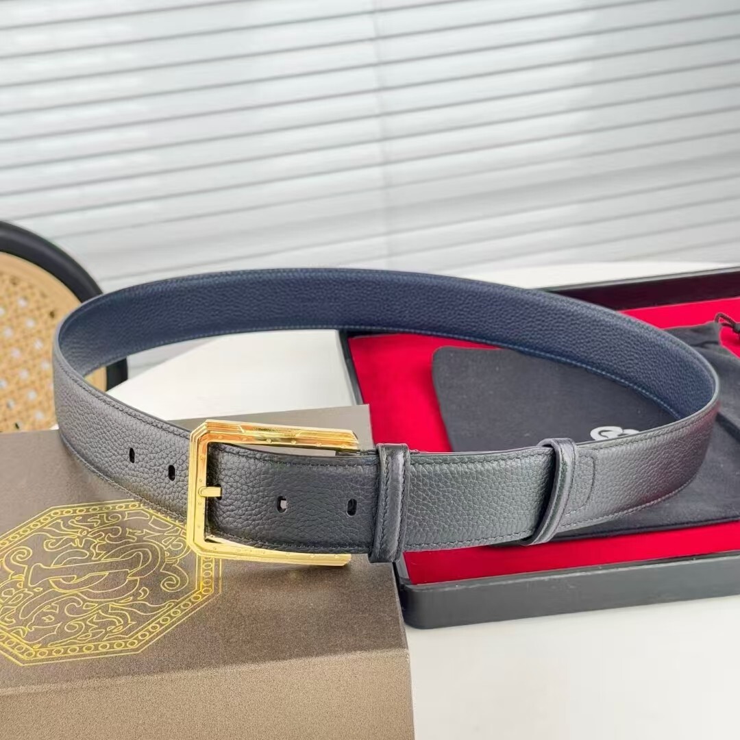 Stefano Ricci Luxury Leather Black/Blue Belt
