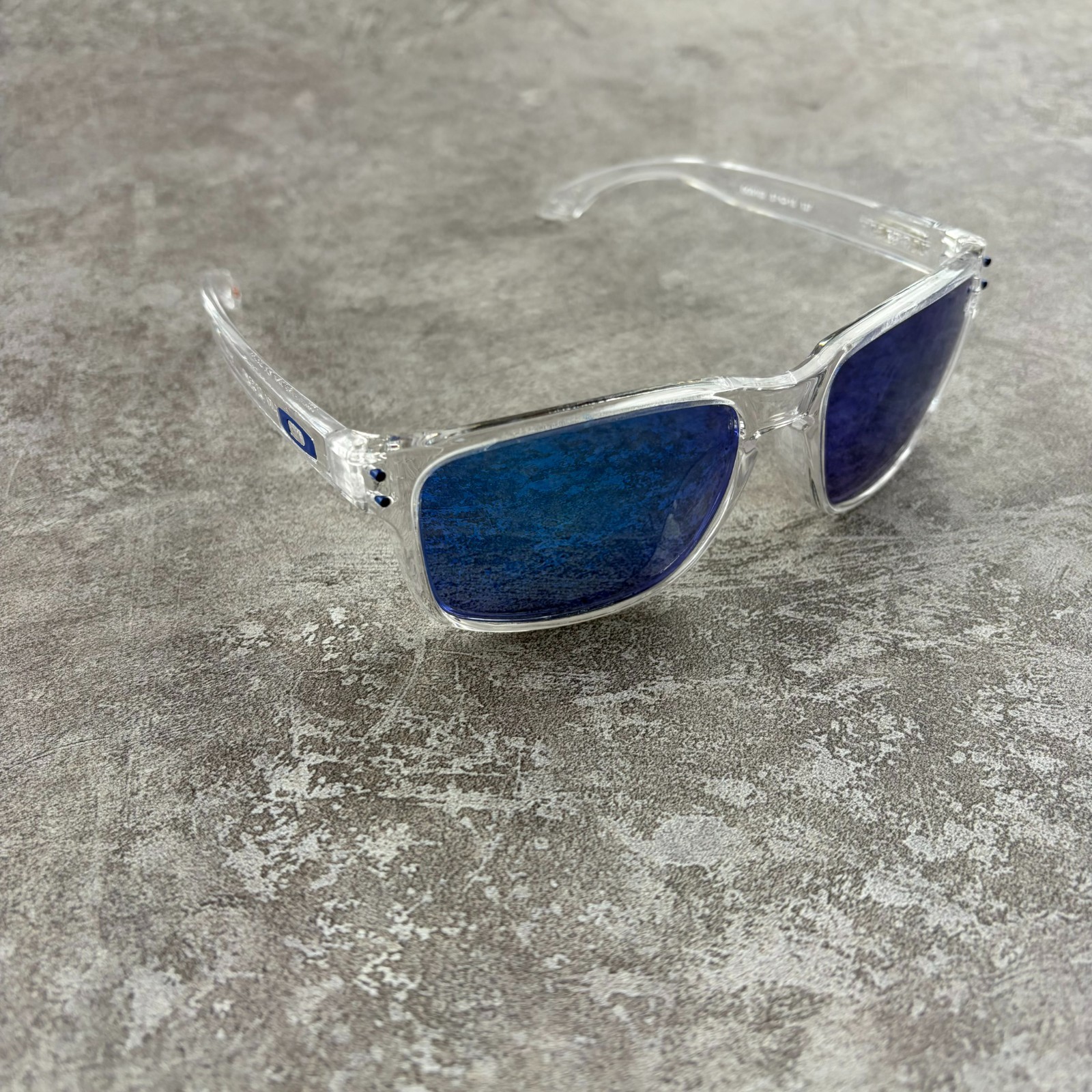 Oakley Holbrook Clear Frame Sapphire Iridium Polarized Sunglasses