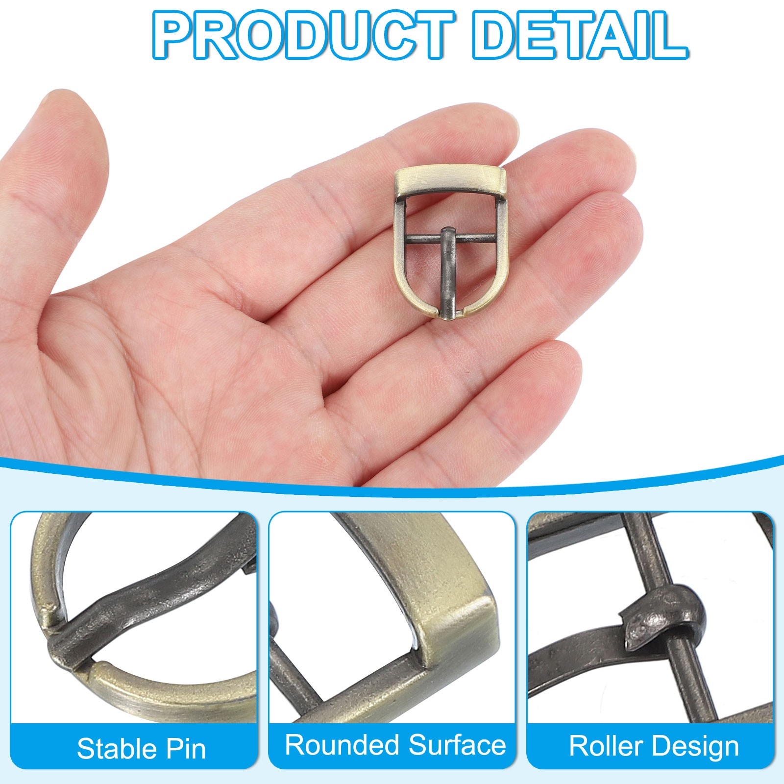 16Pcs 0.7″ Single Prong Belt Buckle Metal Roller Buckle Brown/Black