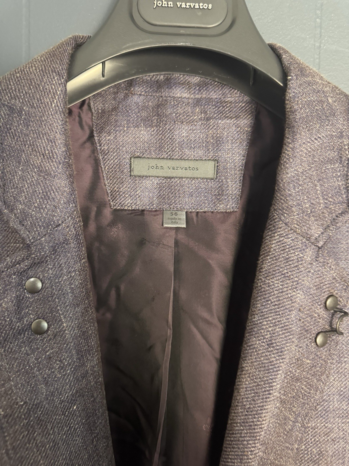 John Varvatos Purple Linen Hook And Bar Blazer 56