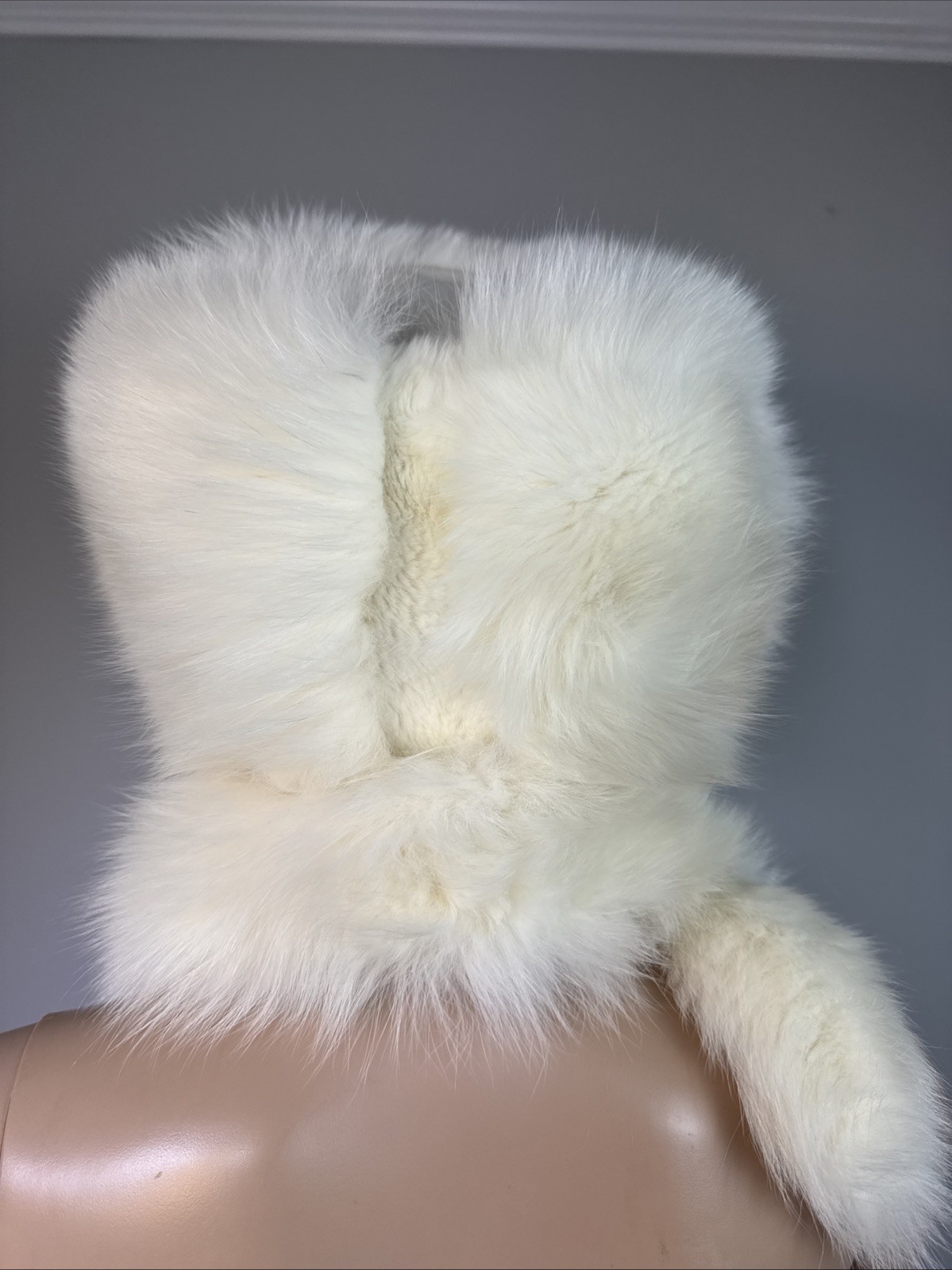 Winter Fur White Women’s Warm Fluffy Hat With Scarf