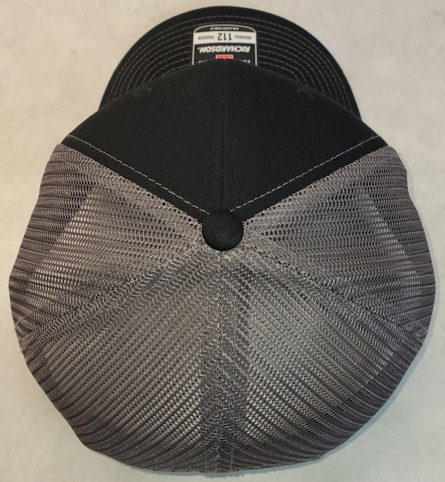 Snap-on Patch on Richardson 112 Trucker Hat Snapback Black/Charcoal